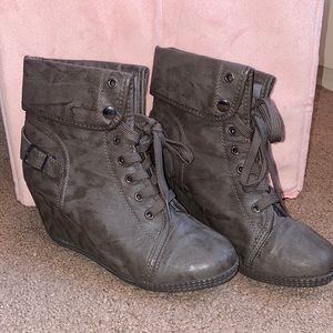 Wedge booties- size 8.